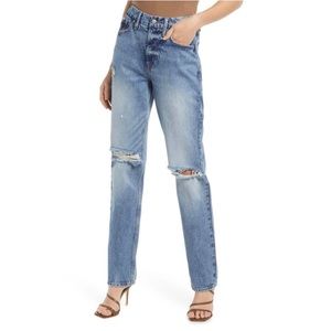 Good American Blue Straight Leg Jeans